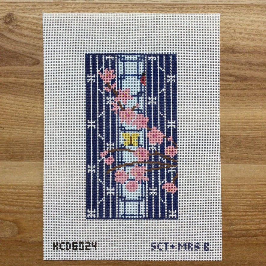 Cherry Blossom Sunglass Case Canvas - KC Needlepoint