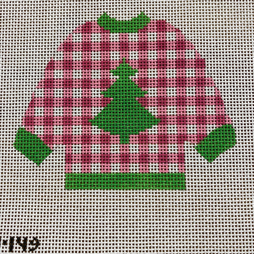 Check Tree Pullover Sweater Needlepoint Canvas - KC Needlepoint