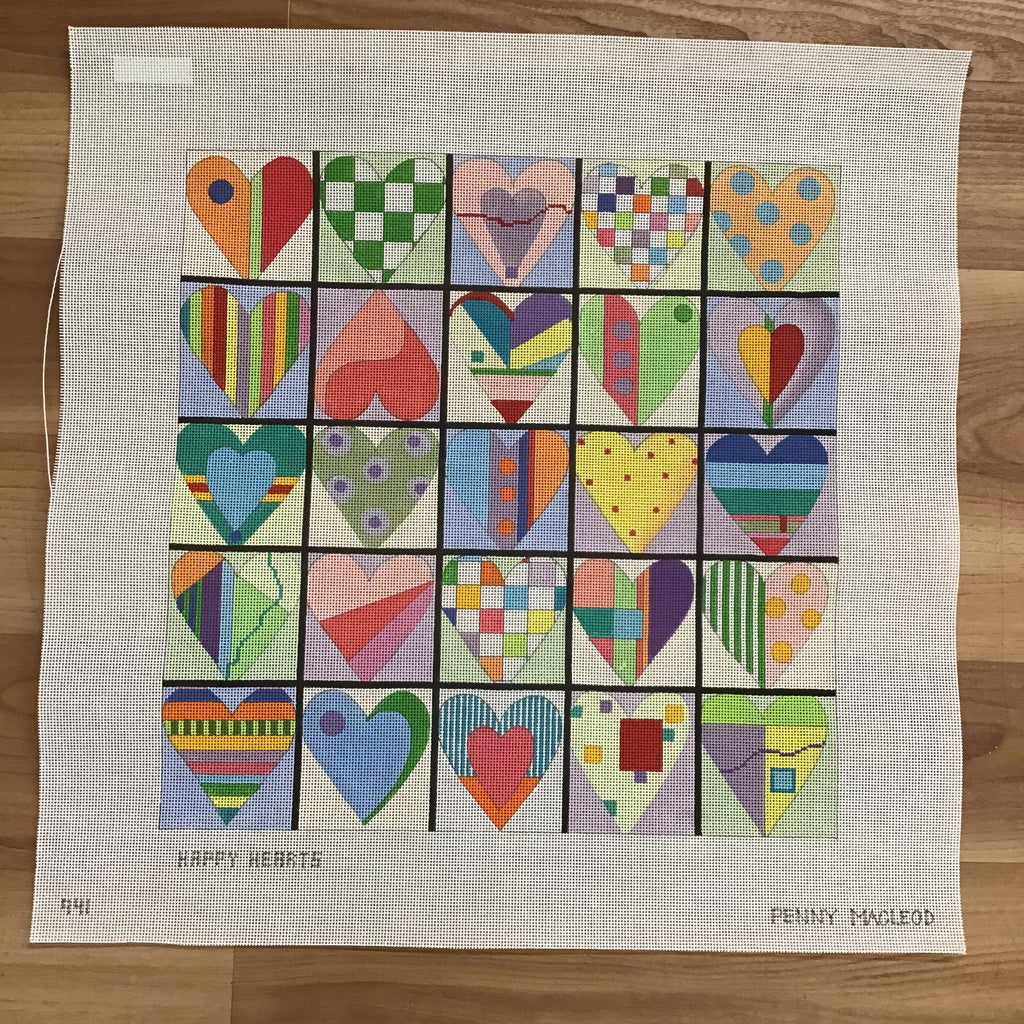 Happy Hearts Canvas - KC Needlepoint