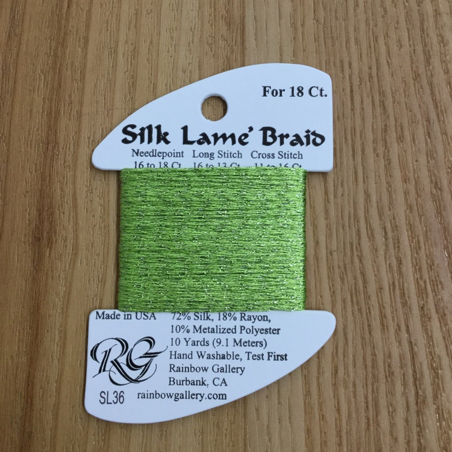 Silk Lamé Braid SL36 Chartreuse - KC Needlepoint
