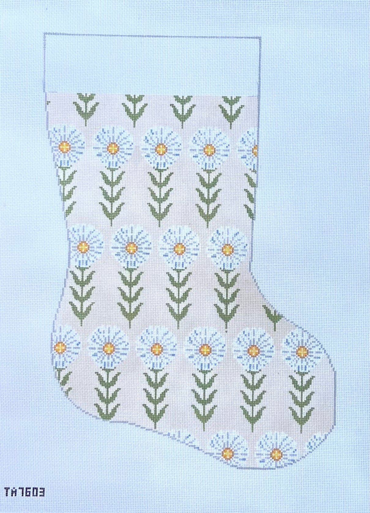 Daisy Large Stocking Canvas - KC Needlepoint