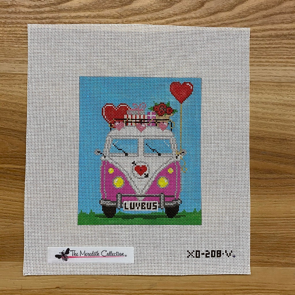 Micro Bus Valentine Canvas - KC Needlepoint