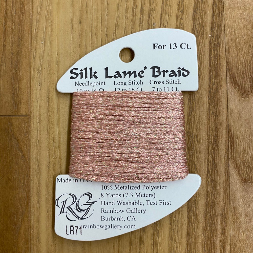 Silk Lamé Braid LB71 Peach - KC Needlepoint