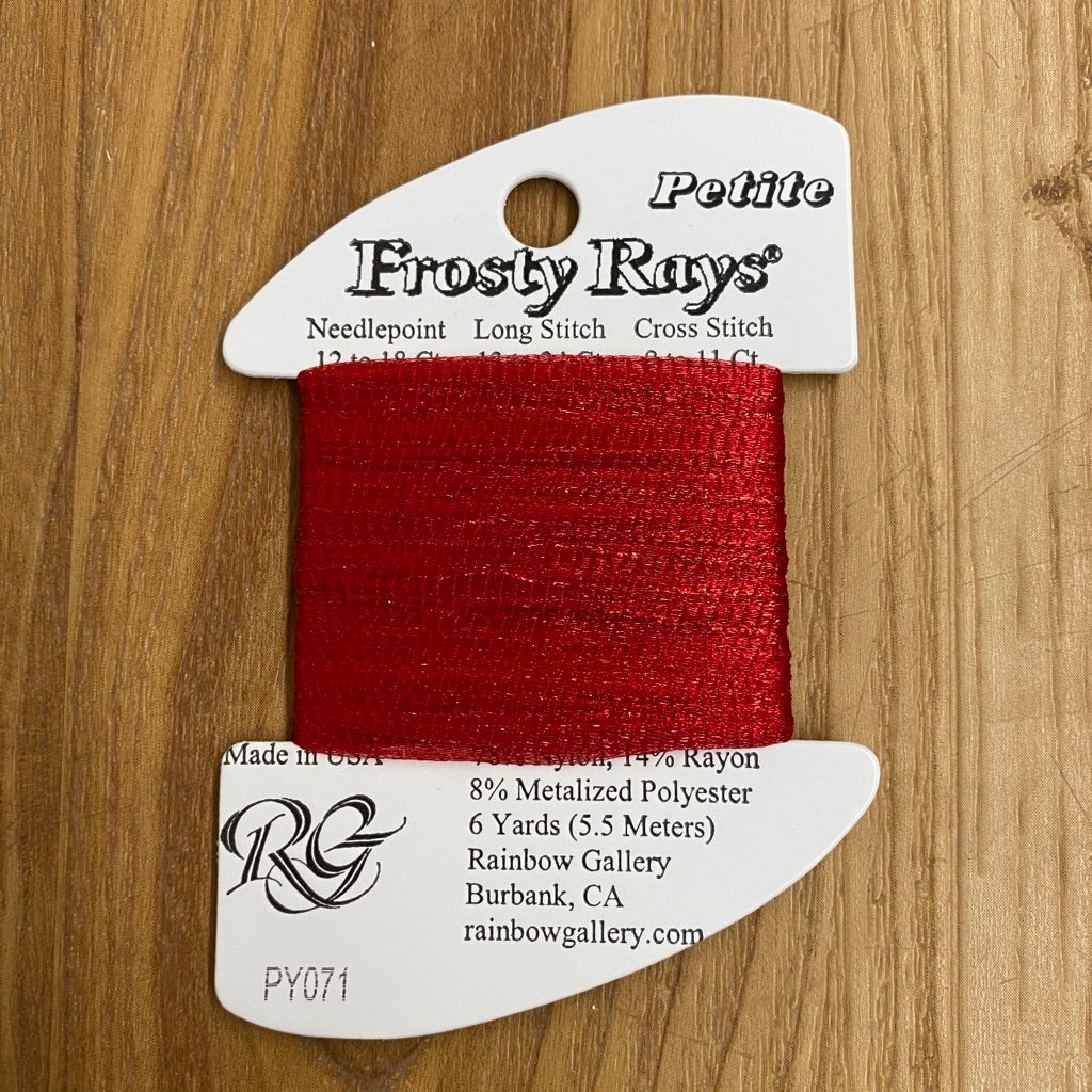 Petite Frosty Rays PY071 Christmas Red Gloss - KC Needlepoint