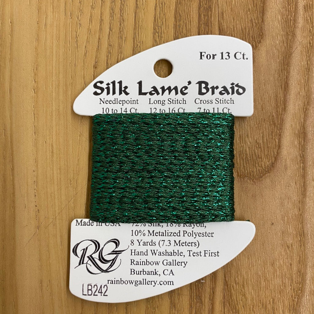 Silk Lamé Braid LB242 Peacock Green - KC Needlepoint