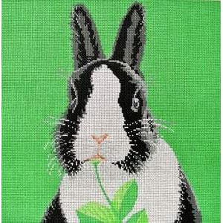 Black & White Bunny Canvas - KC Needlepoint