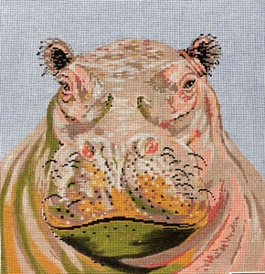 Hippo Canvas - KC Needlepoint