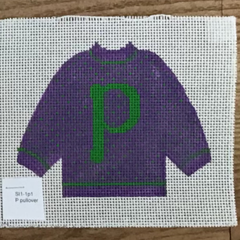 P Pullover Sweater Needlepoint Canvas - KC Needlepoint