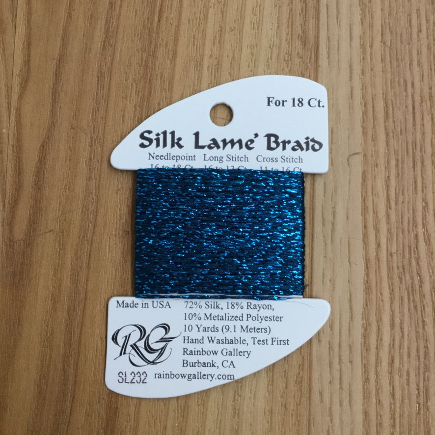 Silk Lamé Braid SL232 Maui Blue - needlepoint