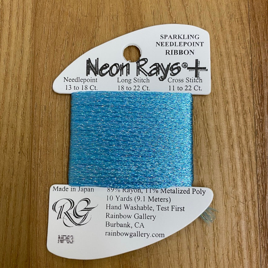 Neon Rays+ NP63 Lite Aqua - KC Needlepoint
