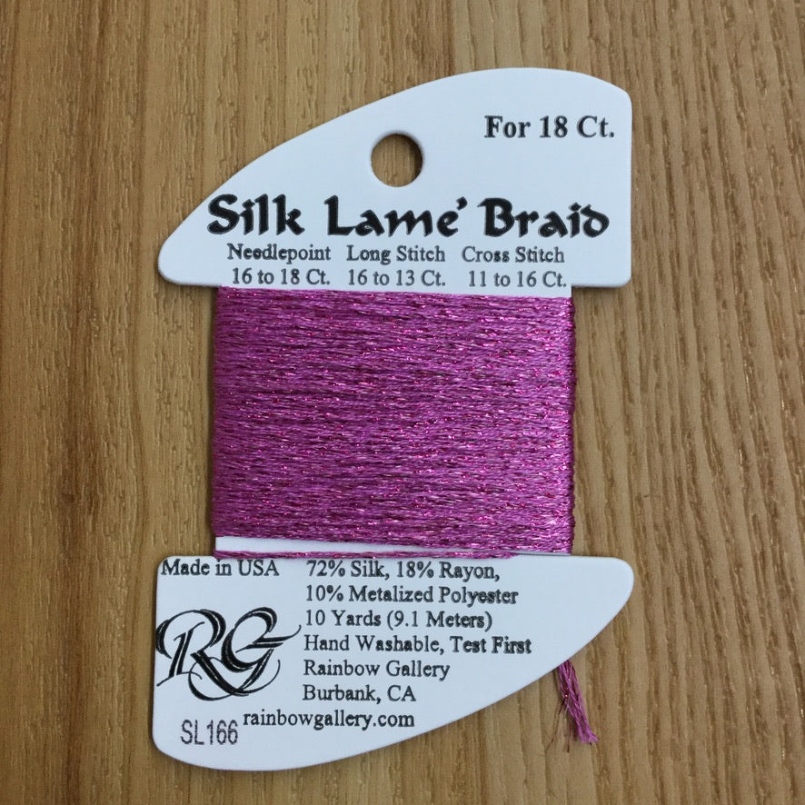 Silk Lamé Braid SL166 Light Fuchsia - needlepoint