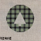 Tree on Plaid Round Canvas - KC Needlepoint