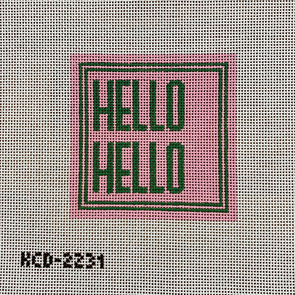 Hello Hello Square Canvas - KC Needlepoint