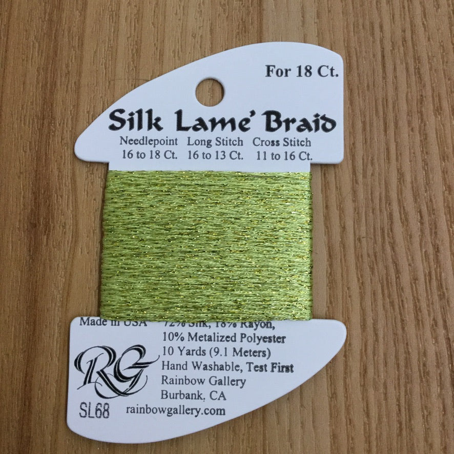 Silk Lamé Braid SL68 Pale Avocado - needlepoint