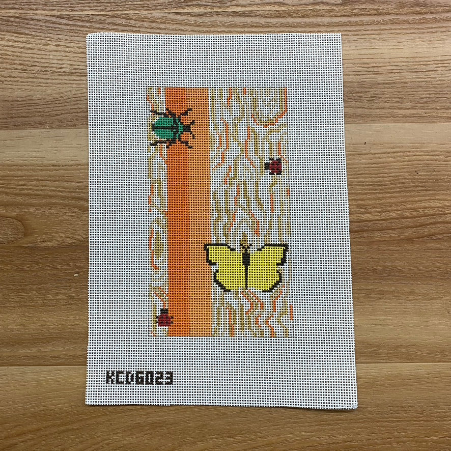 Garden Bugs on Mindy Sunglass Case Canvas - KC Needlepoint