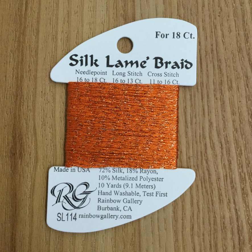 Silk Lamé Braid SL114 Lite Pumpkin - KC Needlepoint