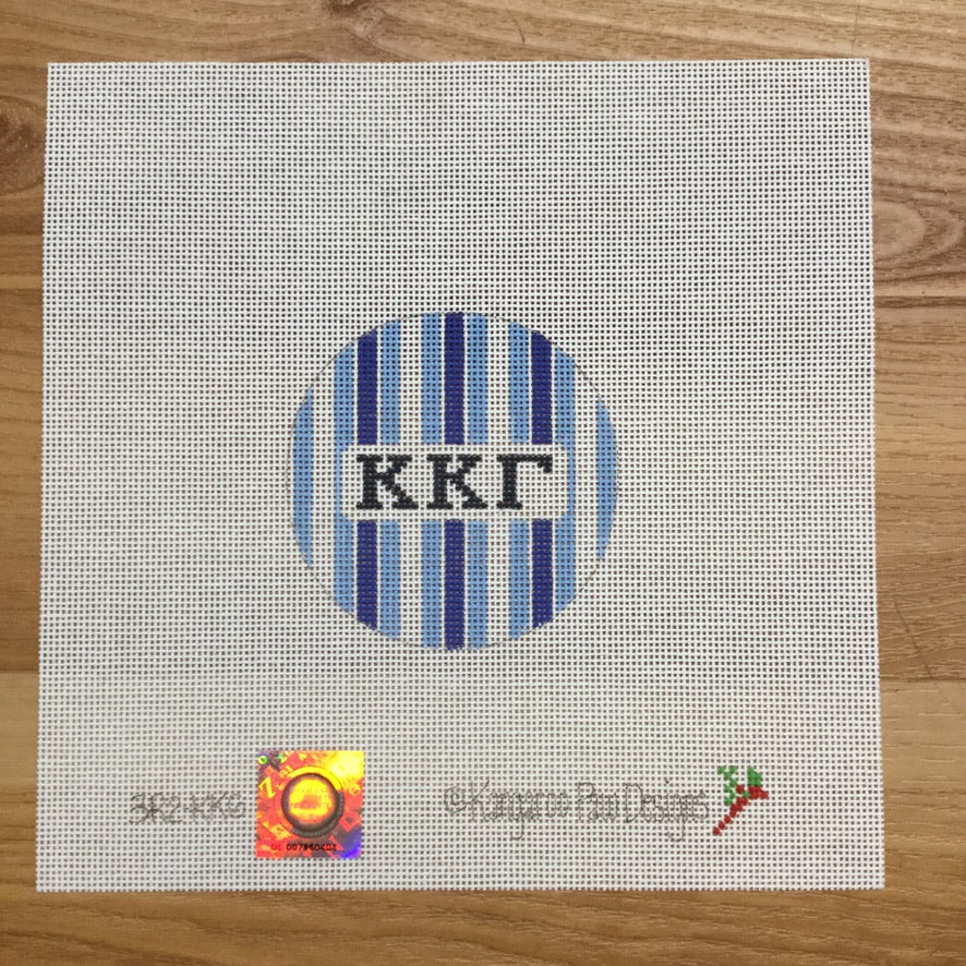 Kappa Kappa Gamma</br> 3" Round Canvas - needlepoint