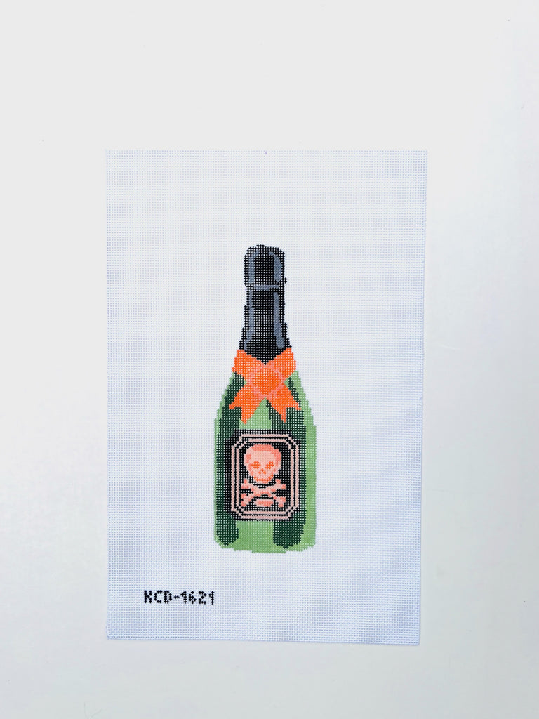 Skeleton Bottle Canvas - KC Needlepoint