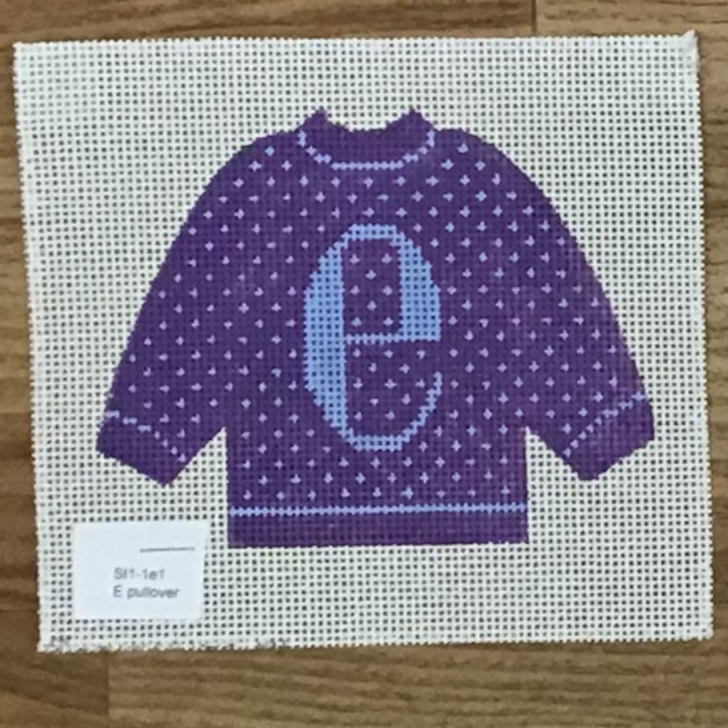 E Pullover Sweater Needlepoint Canvas - KC Needlepoint