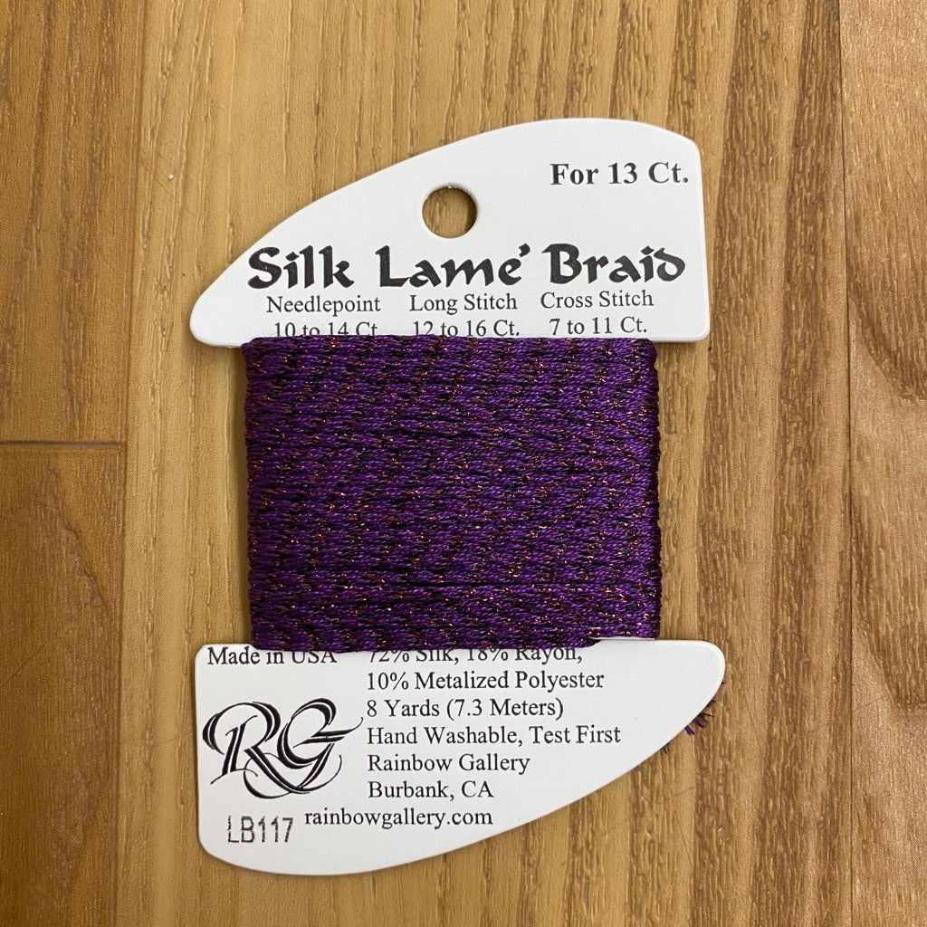 Silk Lamé Braid LB117 Dark Violet - needlepoint