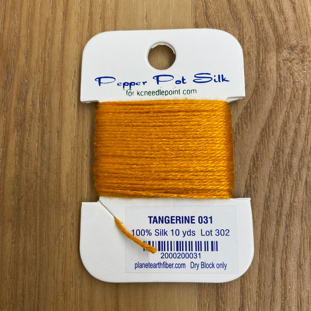 Pepper Pot Silk Card 031 Tangerine - KC Needlepoint