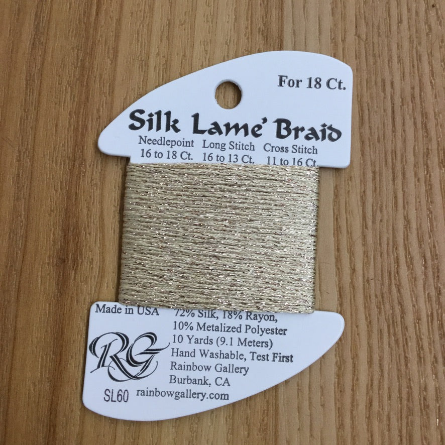 Silk Lamé Braid SL60 Camel - KC Needlepoint
