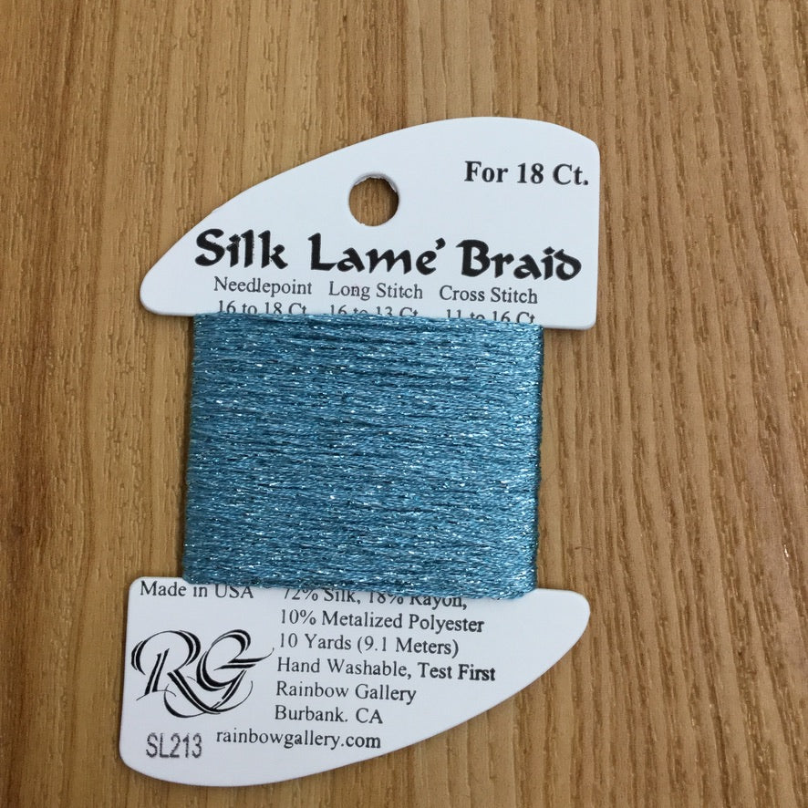 Silk Lamé Braid SL213 Dusty Turquoise - needlepoint