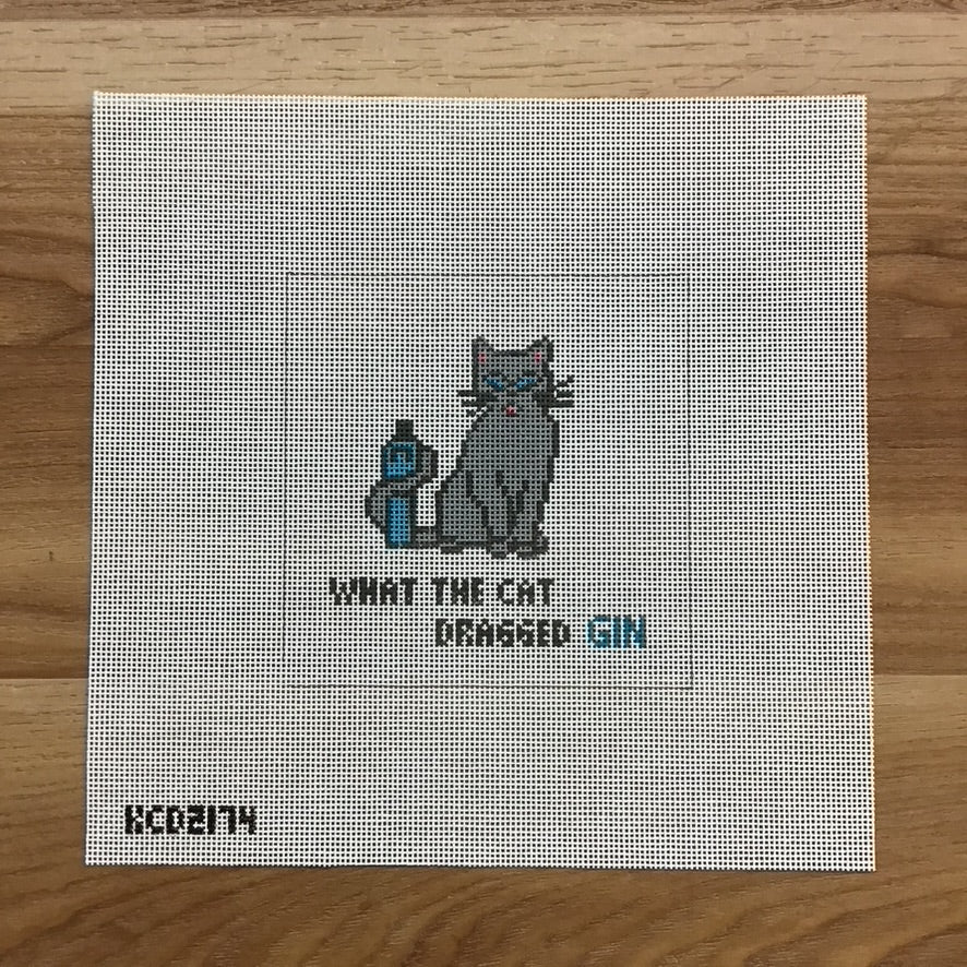 What The Cat Dragged In Square Canvas - KC Needlepoint