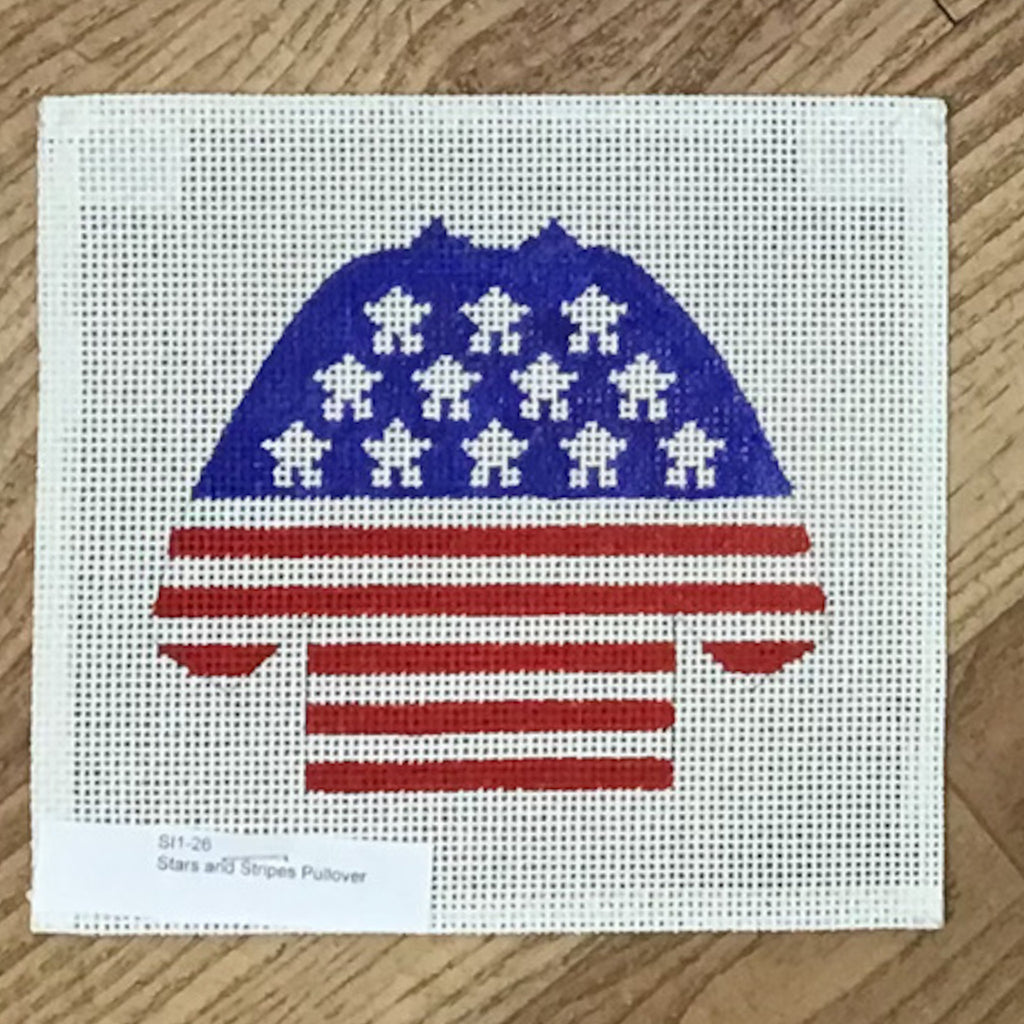 Stars and Stripes Pullover Needlepoint Canvas - KC Needlepoint