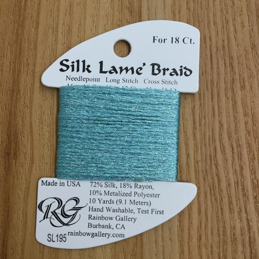 Silk Lamé Braid SL195 Marine Blue - needlepoint