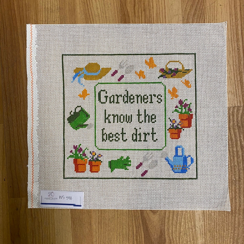 Gardeners Know the Best Dirt Canvas - needlepoint