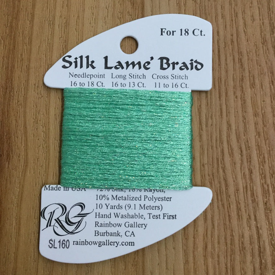 Silk Lamé Braid SL160 Dark Mint - KC Needlepoint