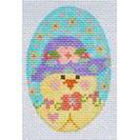 Purple Hat Chick Egg Canvas - KC Needlepoint