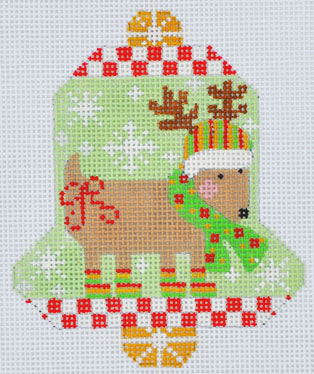 Reindeer Bell Canvas - KC Needlepoint