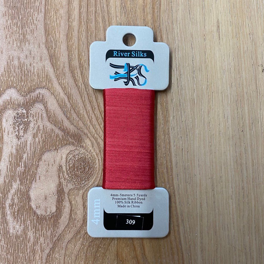 Silk Ribbon 4mm 309 Jester Red - KC Needlepoint