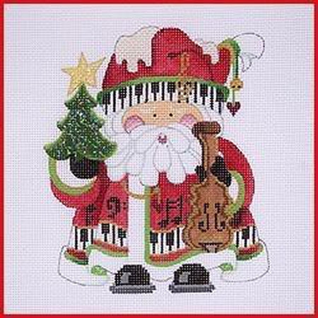 Musical Squatty Santa Canvas - KC Needlepoint