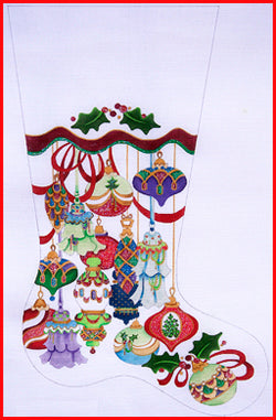 Hanging Ornaments Stocking Canvas - KC Needlepoint