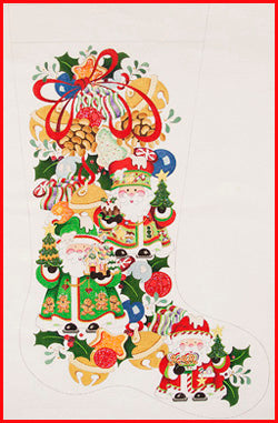 Squatty Santas Stocking Canvas - KC Needlepoint