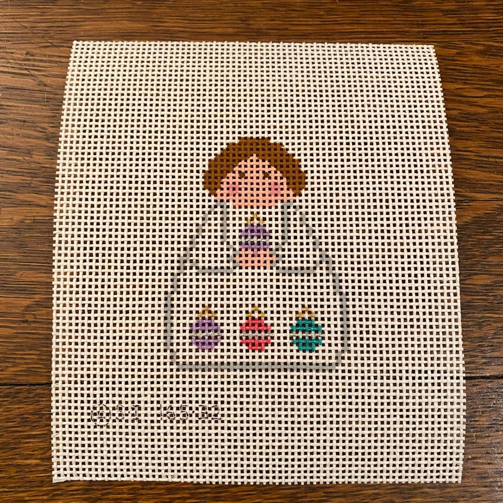 Angel with Ornaments Canvas - needlepoint