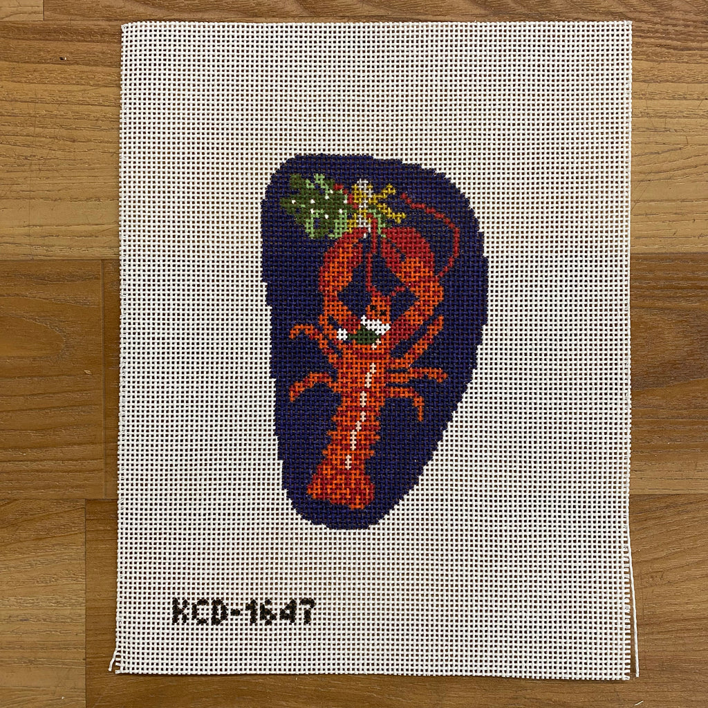 Holiday Lobster Ornament Canvas - KC Needlepoint