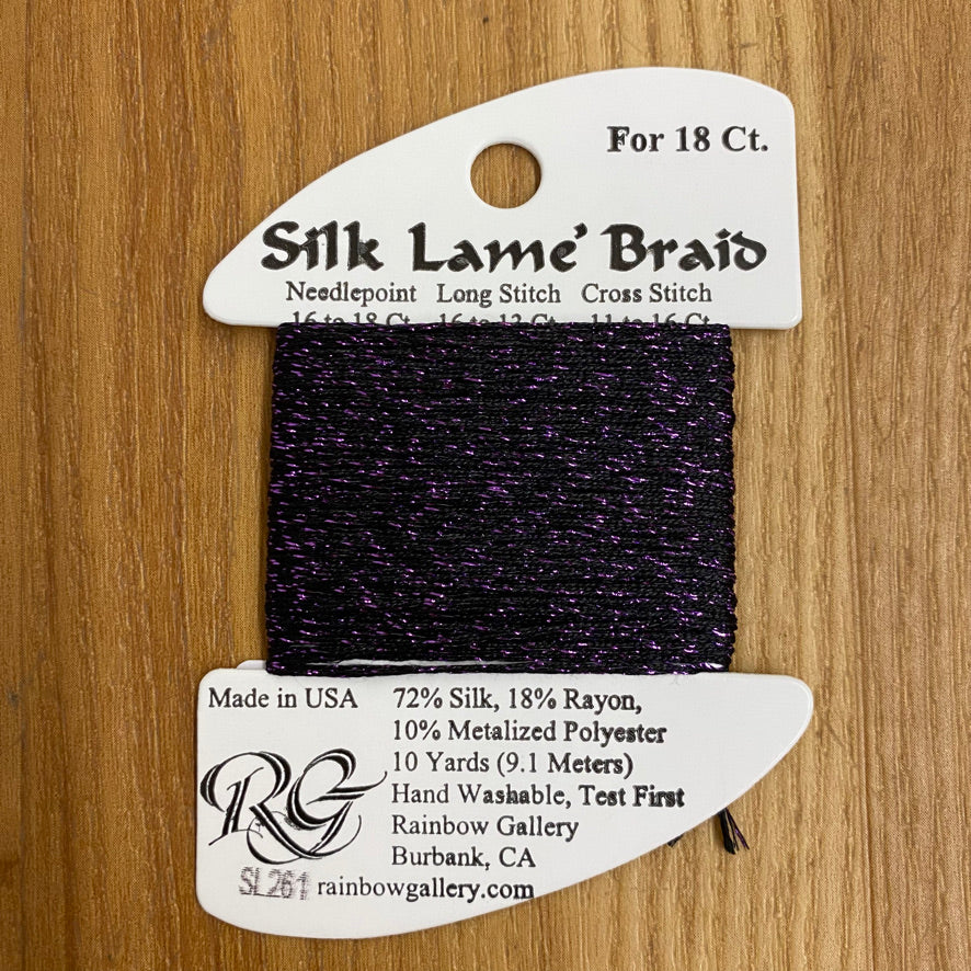 Silk Lamé Braid SL261 Eggplant - KC Needlepoint