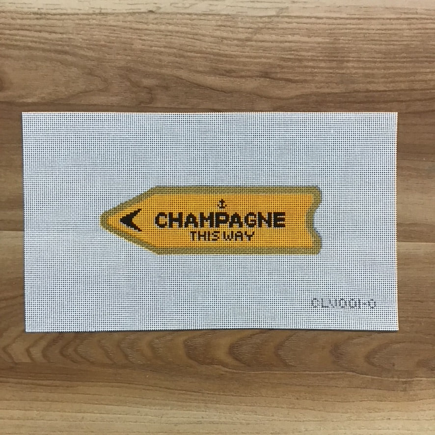 Champagne This Way Orange Canvas - KC Needlepoint