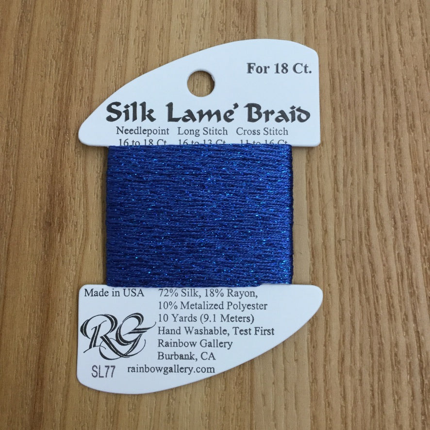 Silk Lamé Braid SL77 Royal Blue - needlepoint