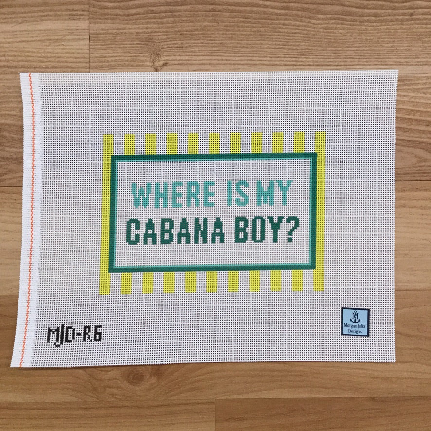 Cabana Boy Clutch Canvas - needlepoint