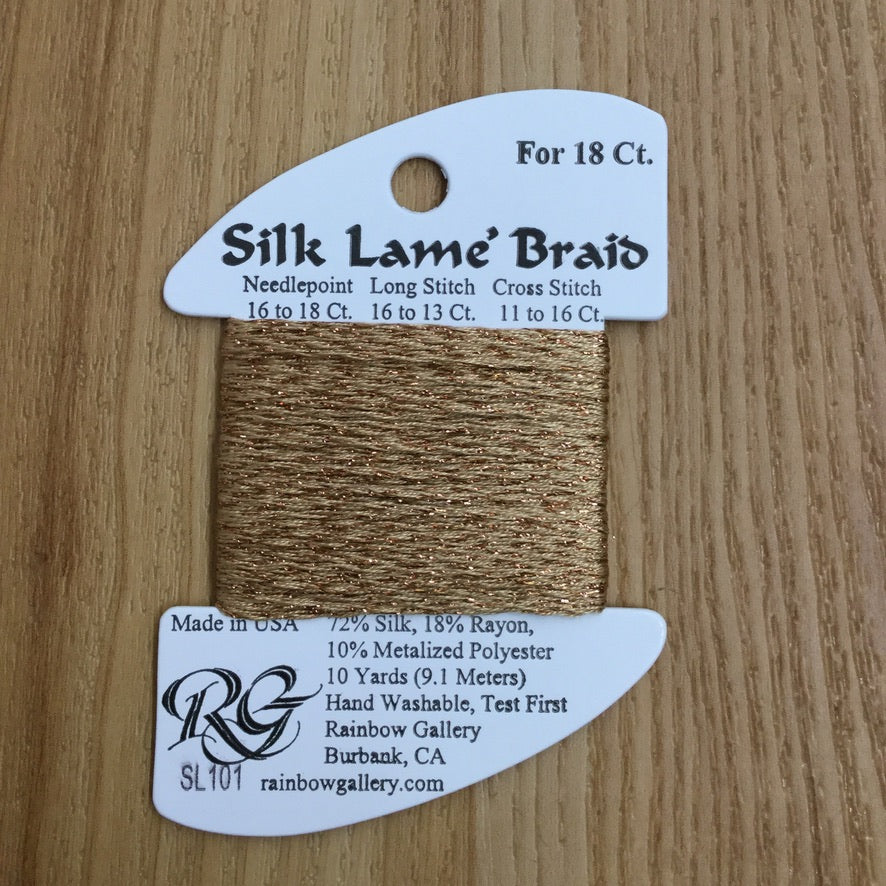 Silk Lamé Braid SL101 Honey Bronze - needlepoint