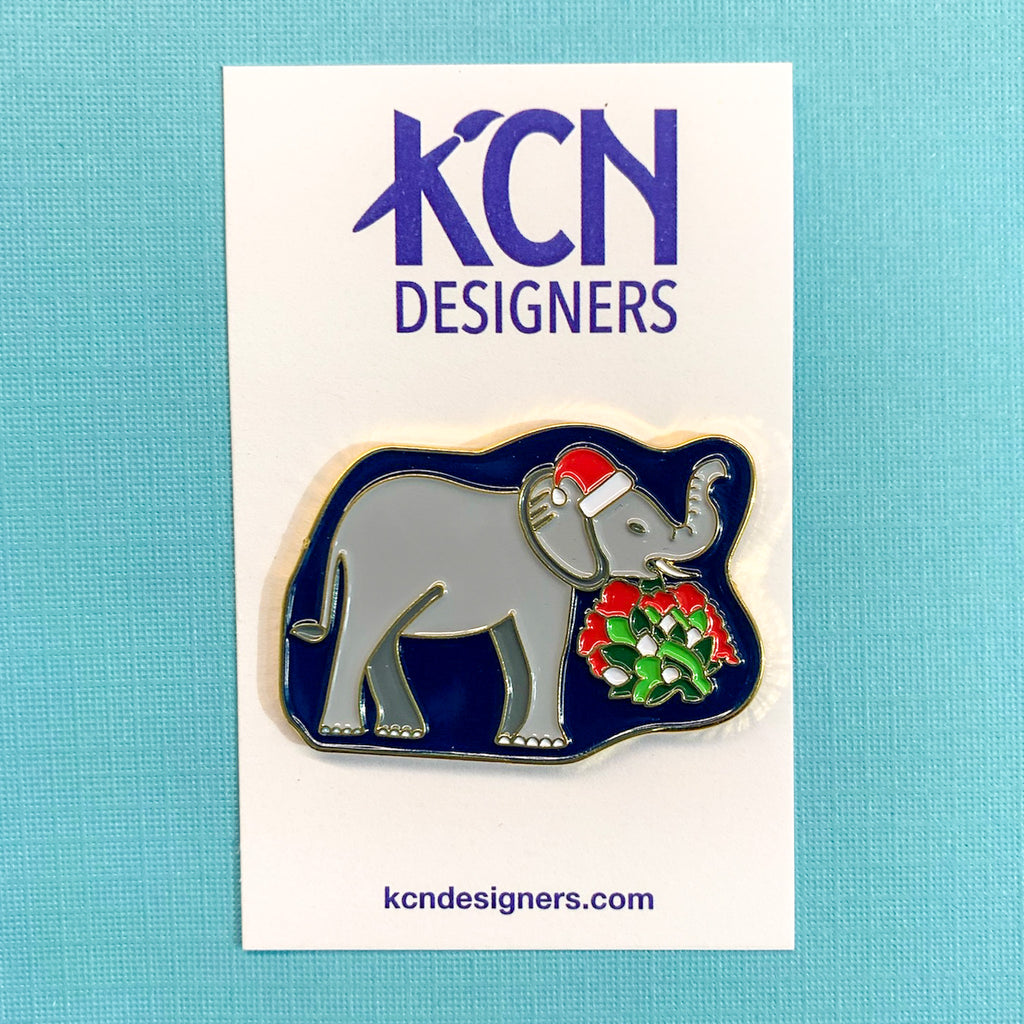 Holiday Elephant Magnet - KC Needlepoint