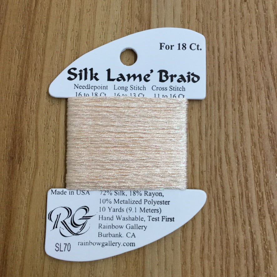 Silk Lamé Braid SL70 Lite Peach - needlepoint