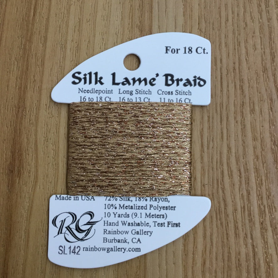Silk Lamé Braid SL142 Toasted Almond - needlepoint