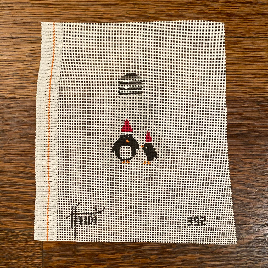 Penguins Light Bulb Canvas - needlepoint