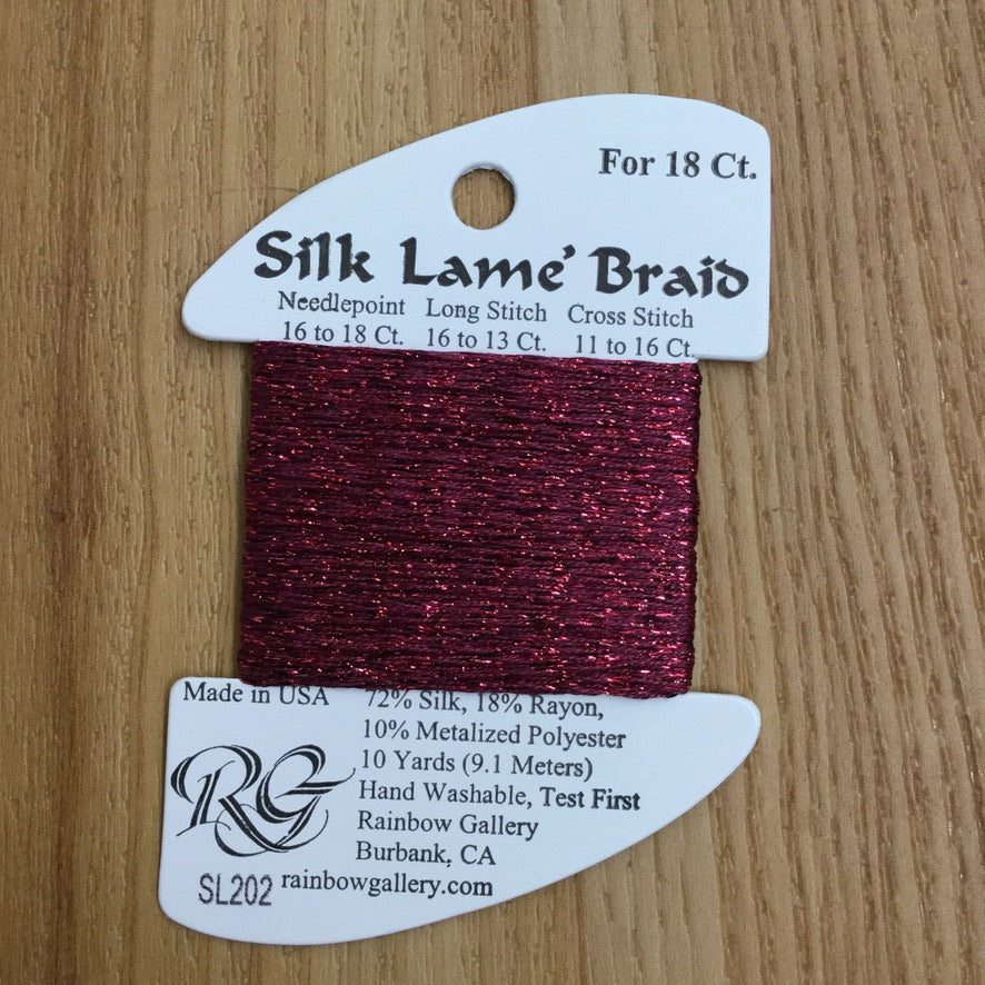 Silk Lamé Braid SL202 Wild Plum - needlepoint